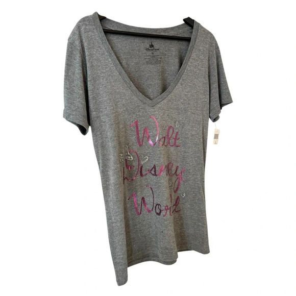 NWT Walt Disney World Butterfly Sequin Pink and Grey T Shirt Size XL - Picture 3 of 16